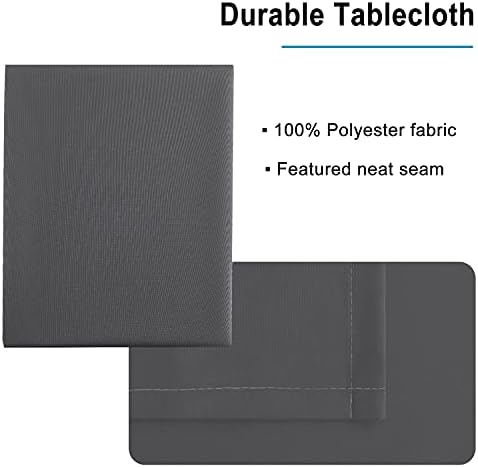 Hiasan Grey Square Tablecloth, 70 x 70 Inch, 1 Pack