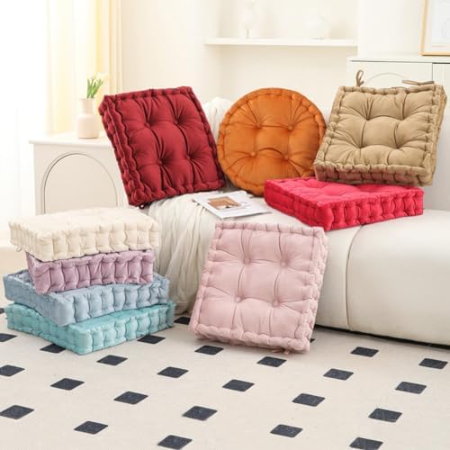vctops Chair Cushion for Dining Chair, Soft Velvet Square Seat Cushion