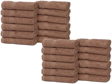 SUPERIOR Franklin Cotton Face Towel Set, Medium Weight Small Towels