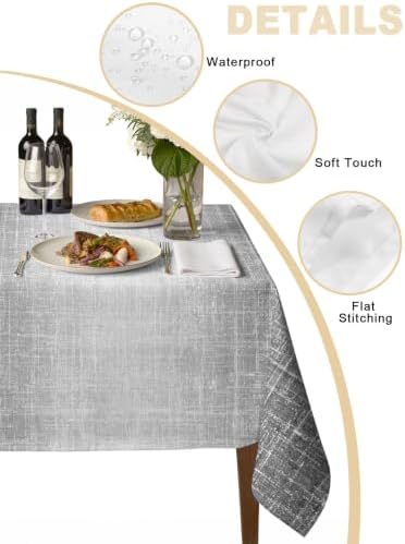 Modern Fabric Texture Rectangle Tablecloth 60 x 120 Inches Farmhouse