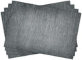 Dark Grey Placemats Set of 4, 12x18 Inch Waterproof Heat Resistant