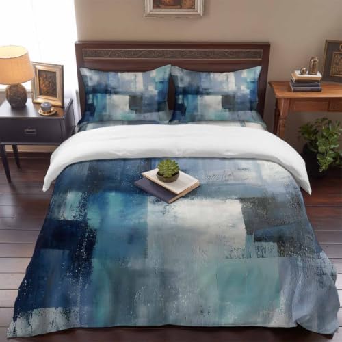 Contemporary Abstract King Duvet Cover Set - 4 Pcs Comforter Cover