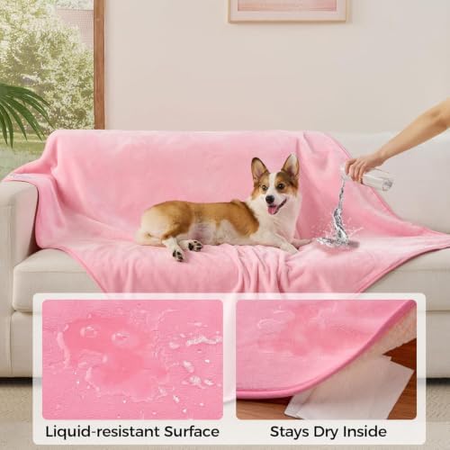 Sunheir Waterproof Blanket for Twin Size Bed - 80"x60" Soft Reversible