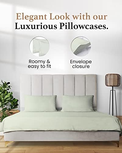 1000 TC Standard Pillowcases Set of 4 100% Egyptian Cotton Pillow
