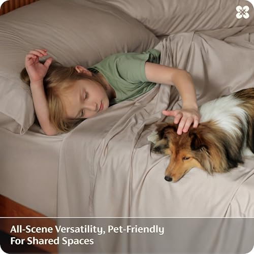 Bedsure PureWoven 100% Rayon Derived from Bamboo, Queen Sheets