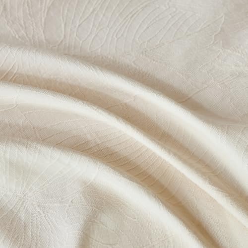 YuHeGuoJi Beige Yellow Botanical Duvet Cover King 100% Cotton 3 Pcs
