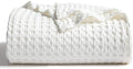 Bedsure Cooling Waffle Blanket for Hot Sleepers, Ivory, Throw XL