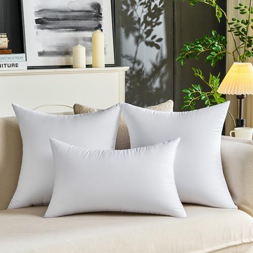 20 x 20 Throw Pillow Inserts Pack of 2 Large White Decorative Square