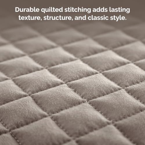 Set of 2 Quilted Standard Pillow Shams Covers 20x26 Microfiber Dark