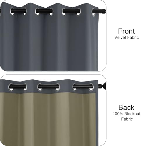 Fcosie 120" Wx102 L Anti-Rust Nickel Grommet Velvet Drapes | Extra