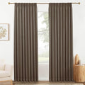 100% Blackout Linen Pinch Pleated Curtains, 96 Inches, 1 Panel