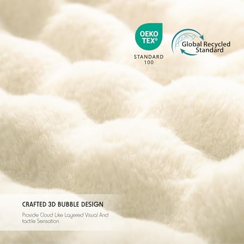Super Soft Faux Rabbit Fur Throw Blanket, 1000GSM Luxury Warm Cozy