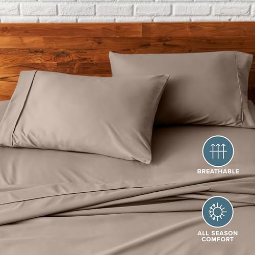 Bare Home Pillowcases Open End (King Set of 2, Taupe)