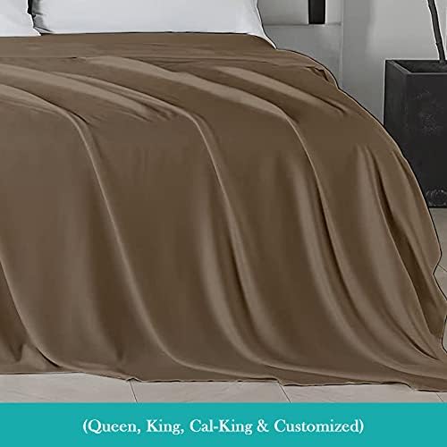 Oversized Queen Taupe Flat Sheet 600 Thread Count 100% Egyptian Cotton