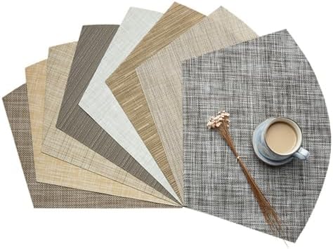 Kitchen Placemats Set of 10 Braided, Decorative Table Mats Wipeable