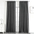 Benedeco Charcoal Gray Velvet Blackout Curtains 52x120, 2 Panels
