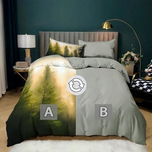 King Size Gray Duvet Cover 3 Pieces Set 102 x 91 inches, Natural