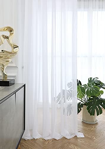 Sheer White Curtains 120 Inches Long Window White Sheer Curtain 2