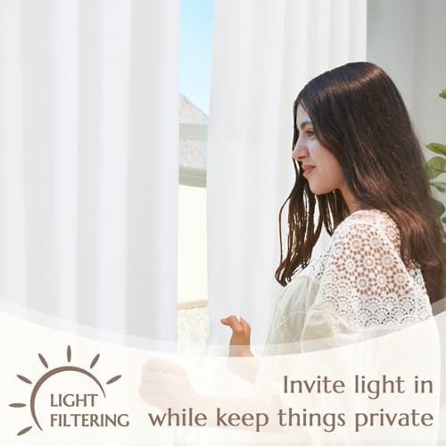 jinchan Lined Linen Curtains 63 Inch Light Filtering Grommet 2 Panels