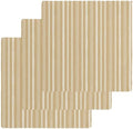 Brown Beige Striped Dish Towels Set, Waffle Weave Kitchen Towels