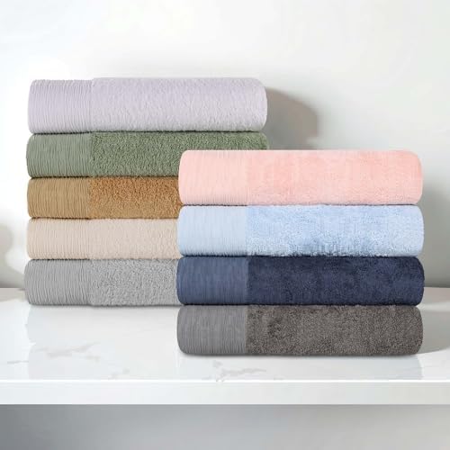 Superior Rayon from Bamboo Blend 12-Piece Towel Set, Luxury Quick Dry