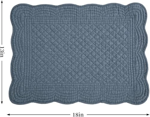 HOMBYS Quilted Placemats Set of 4 Washable-Rectangular Placemats for