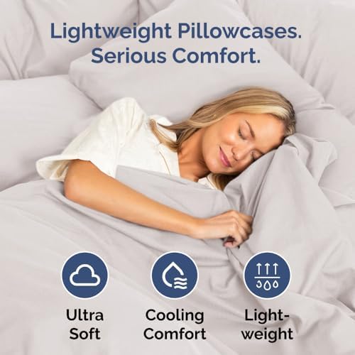 Queen Pillow Cases Set of 4 - Ultra Soft Pillowcase Covers - Light