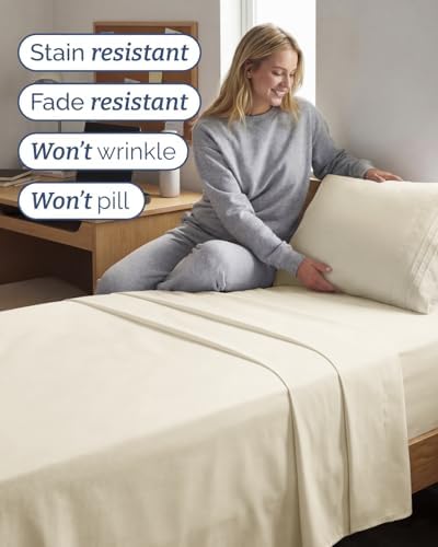 Twin XL Size 3 Piece Sheet Set - Breathable & Cooling Sheets - Off
