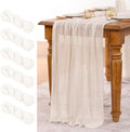 Ivory White Cheesecloth Table Runner Boho Cheese Cloth Gauze Table