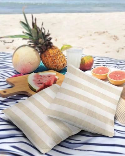 Yukro Striped Outdoor Waterproof Pillow Covers Pack of 2, Vintage