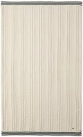 Lacoste Cable Knit Cotton Throw Blanket, Ivory, 50" x 70"