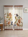 Sheer Curtains 108 Inches Long 2 Panels Set for Living Room, Vintage