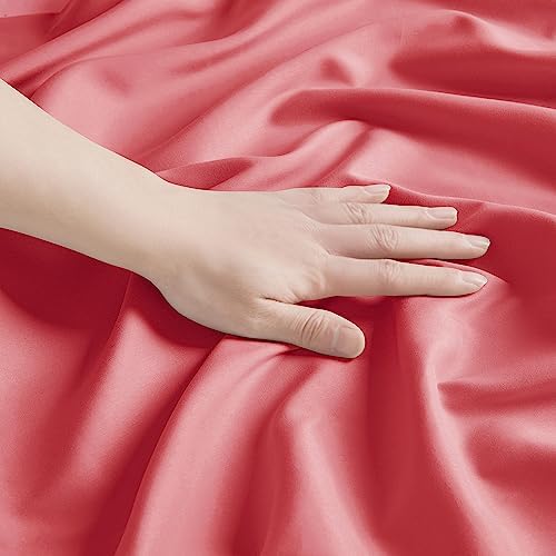 Nestl Coral Pink Pillow Cases Queen Size Set of 2, Soft Queen Pillow