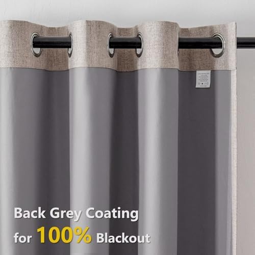 Blackout Curtain Drapes for Bedroom Grommet(W52 x L108,Beige)