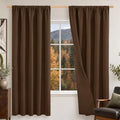 BGment Brown Linen Blackout Curtains 52X72 Inches Long for Living Room