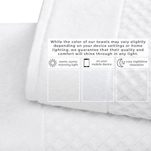 Great Bay Home Hand Towels - 100% Cotton 6 Pack 26x16 Hand Towel Set