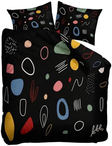 King Duvet Cover Set Minimalist Geometric Graffiti Soft Microfiber