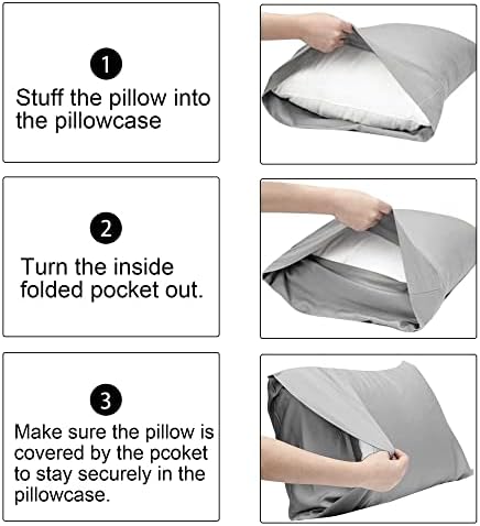 FLXXIE 6 Pack Microfiber Queen Pillowcases,Envelope Closure, Black