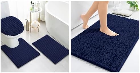 Arotive Chenille Bath Rugs Bundle - 4 Pcs Set: 2 Shaggy Soft Chenille