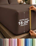 CGK Extra Deep Cal King Single Fitted Sheet Only - Brown
