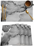 Abstract Placemats Set of 8 Fluid Art Gray Ripples Place Mat for