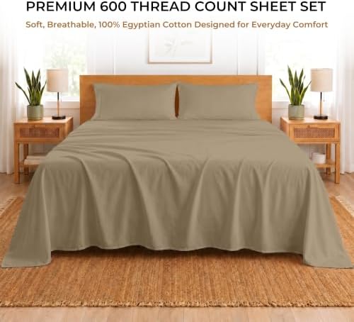 Kotton Culture Bed Sheets 4 Piece 100% Egyptian Cotton 600 Thread