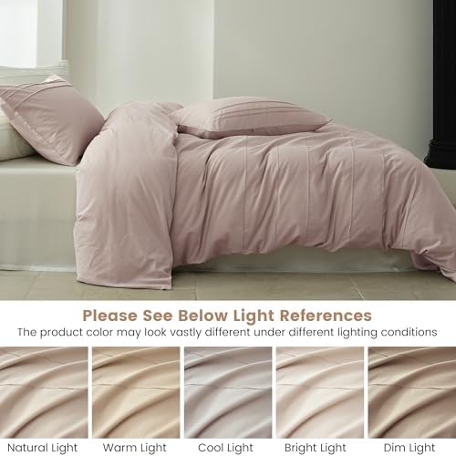 BISELINA 100% Washed Cotton Duvet Cover Set – Soft & Cozy Summer