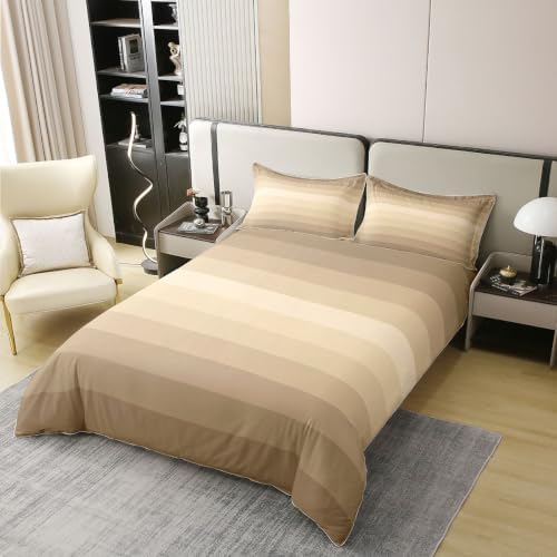 Feelyou Ombre Khaki Beige Duvet Cover 100% Cotton Queen Size