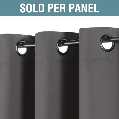 H.VERSAILTEX Microfiber Blackout Grey Curtains for Patio Door Thermal