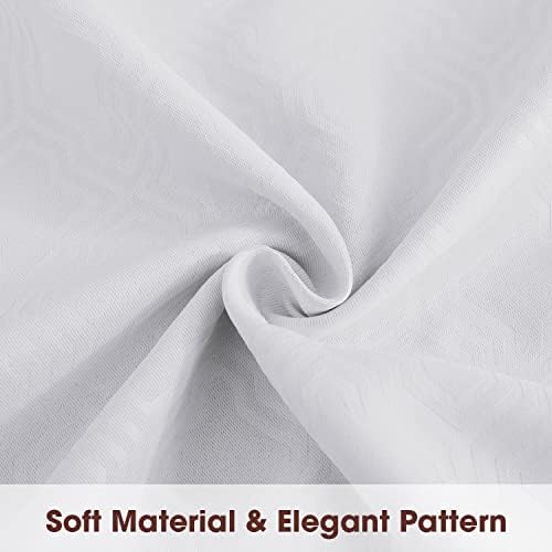 HOMEIDEAS Greyish White Blackout Curtains 52 x 108 Inch Geometric