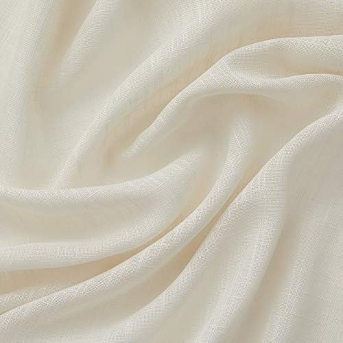 HLC.ME Abbey Faux Linen Textured Semi Sheer Privacy Light Filtering