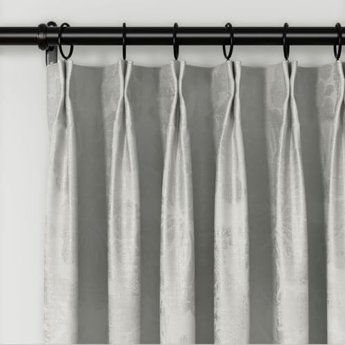 ChadMade Heavyweight Floral Texture Curtain 108 Inches Long, Extra