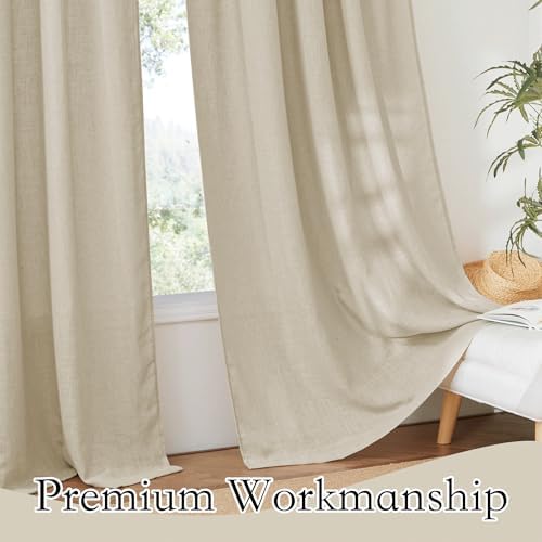RYB HOME Semi Sheer Curtains 72 inches Long for Bedroom
