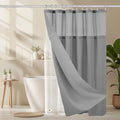 3-in-1 Shower Curtain Set, 72" x 72" Waffle Texture Shower Curtain
